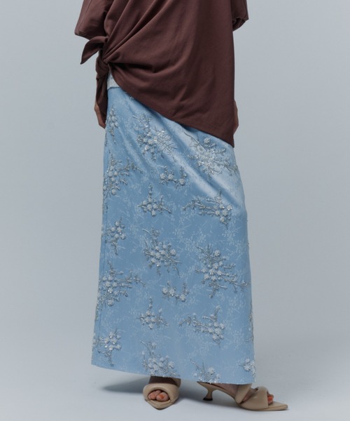 ロング スカート Flower embroidery skirt / フラワーエンブロイダリー