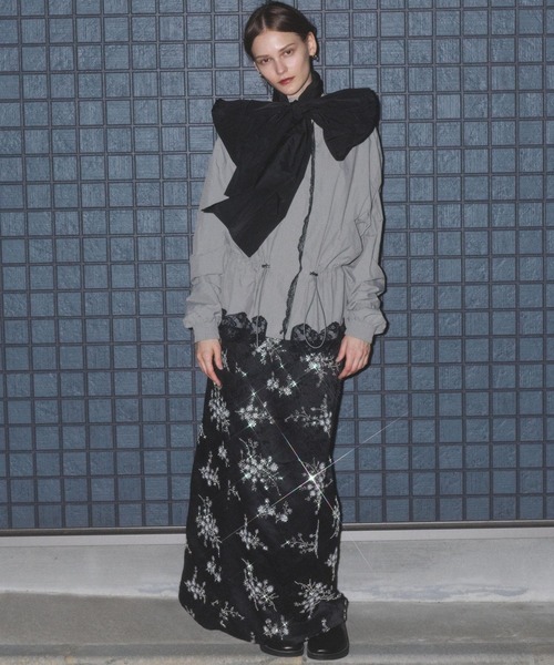 ロング スカート Flower embroidery skirt / フラワーエンブロイダリー