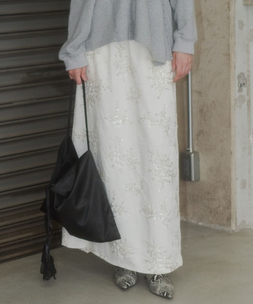ロング スカート Flower embroidery skirt / フラワーエンブロイダリー