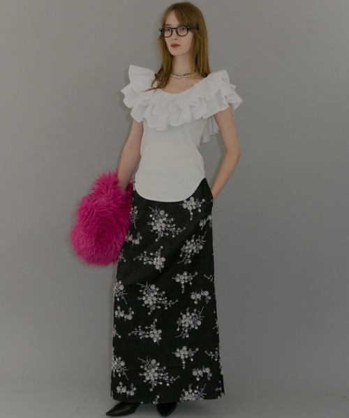 スカート Flower embroidery skirt / フラワーエンブロイダリー
