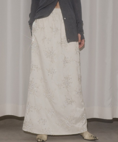 スカート Flower embroidery skirt / フラワーエンブロイダリー