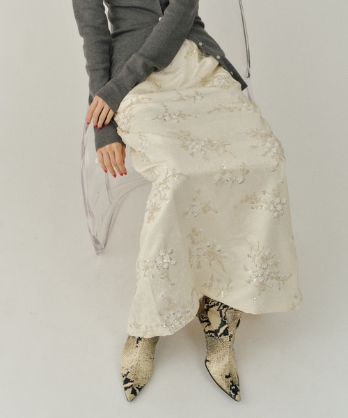スカート Flower embroidery skirt / フラワーエンブロイダリー