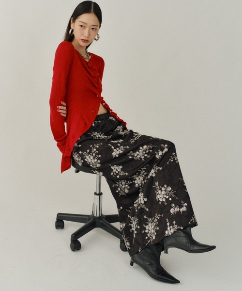 フラワーエンブロイダリースカート　オケージョンスカート スカート Flower embroidery skirt / フラワーエンブロイダリー