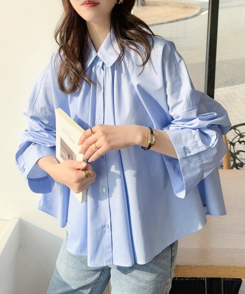 「classicalelf」 7分袖シャツ LARGE ブルー レディース