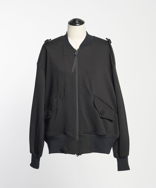 gomme（ゴム） ジップアップブルゾン MEDIUM ブラック レディース
