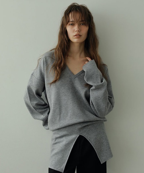 「ETRE TOKYO」 Vネックニット FREE グレー レディース