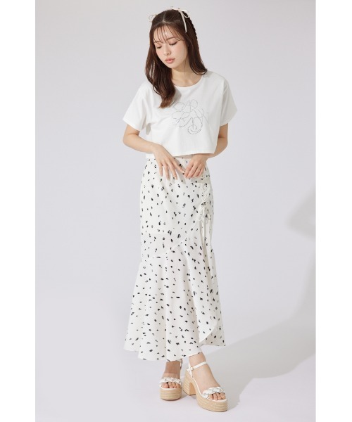 tシャツ 「AKB48 千葉恵里さん着用」ラインストーンロゴTシャツ 夏服 半袖 レディース | rienda | 10