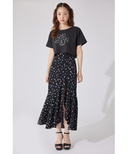 tシャツ 「AKB48 千葉恵里さん着用」ラインストーンロゴTシャツ 夏服 半袖 レディース | rienda | 15