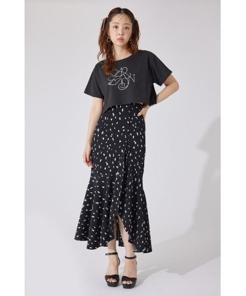 tシャツ 「AKB48 千葉恵里さん着用」ラインストーンロゴTシャツ 夏服 半袖 レディース | rienda | 16