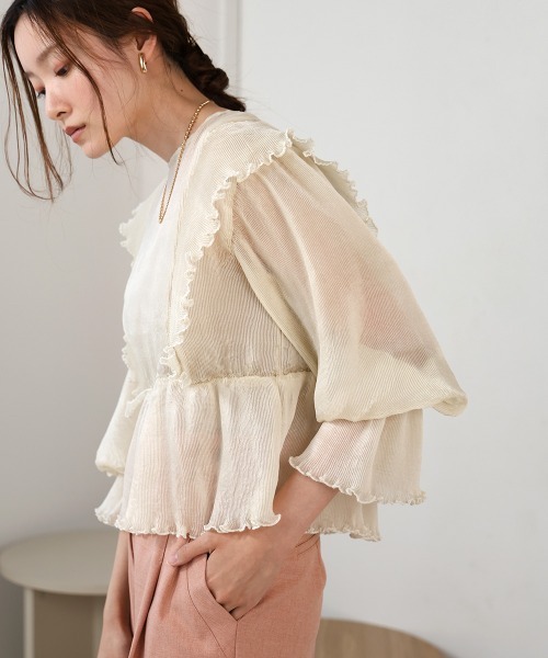 「Bab」 長袖ブラウス M オレンジ レディース_画像2