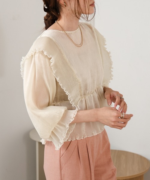 「Bab」 長袖ブラウス M オレンジ レディース_画像4