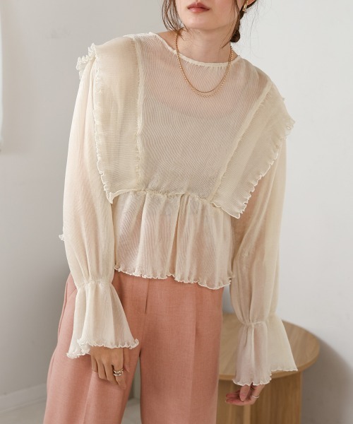 「Bab」 長袖ブラウス M オレンジ レディース_画像7