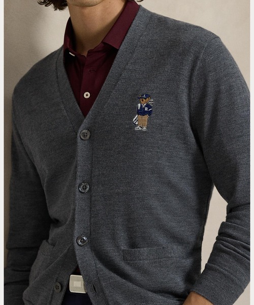 カーディガン Polo ベア パフォーマンス カーディガン メンズの画像