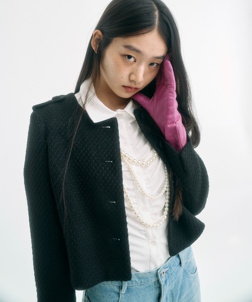 FEKETE（フェケテ） ジャケット ノーカラージャケット cropped tweed