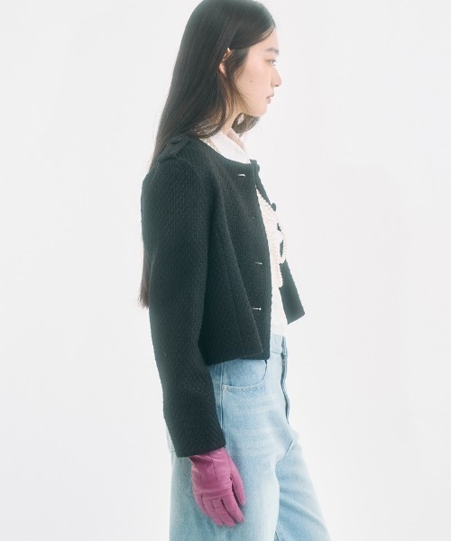 FEKETE（フェケテ） ジャケット ノーカラージャケット cropped tweed