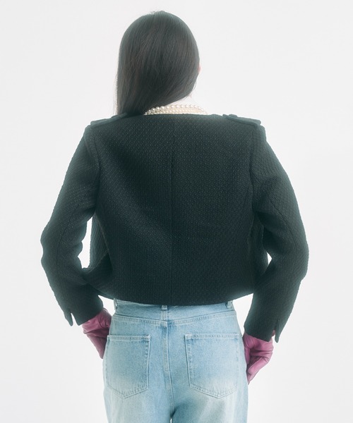 FEKETE（フェケテ） ジャケット ノーカラージャケット cropped tweed