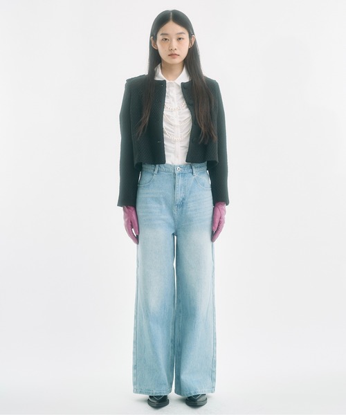 feketeジャケット FEKETE（フェケテ） ジャケット ノーカラージャケット cropped tweed