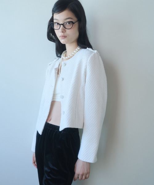 FEKETE（フェケテ） ジャケット ノーカラージャケット cropped tweed