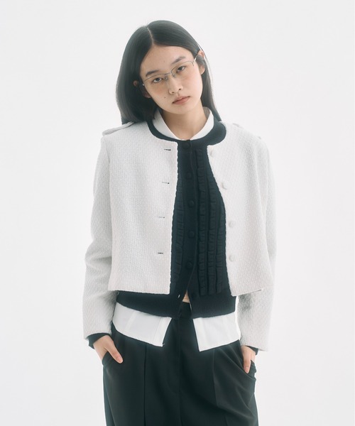 FEKETE（フェケテ） ジャケット ノーカラージャケット cropped tweed