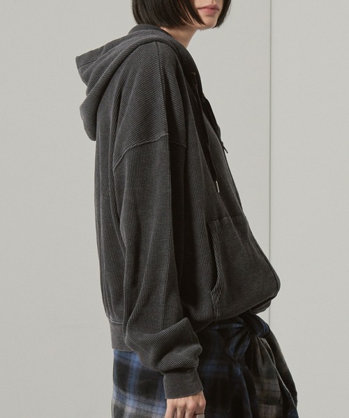 ヒステリック　オーバーサイズ　ワッフルパーカー HYSTERIC GLAMOUR（ヒステリックグラマー） ジップアップパーカー X