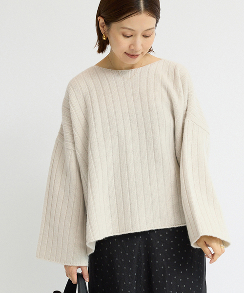 IENA（イエナ） ニット セーター ワイドリブボートプルオーバー