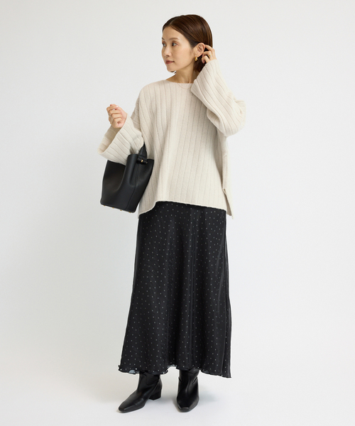 IENA（イエナ） ニット セーター ワイドリブボートプルオーバー