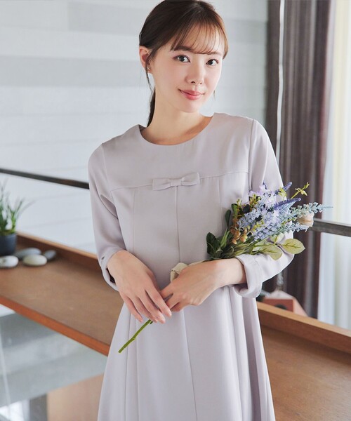ワンピース 「安田美沙子さん着用」フレアAラインリボンワンピースの画像