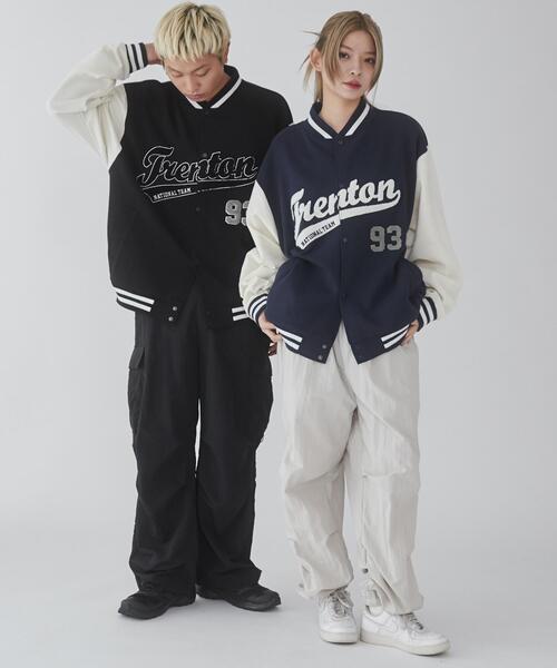「WEGO」 「SUNDAY SKATE CLUB」スタジャン LARGE ブラック メンズ_画像3