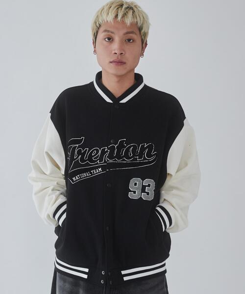 「WEGO」 「SUNDAY SKATE CLUB」スタジャン LARGE ブラック メンズ_画像7