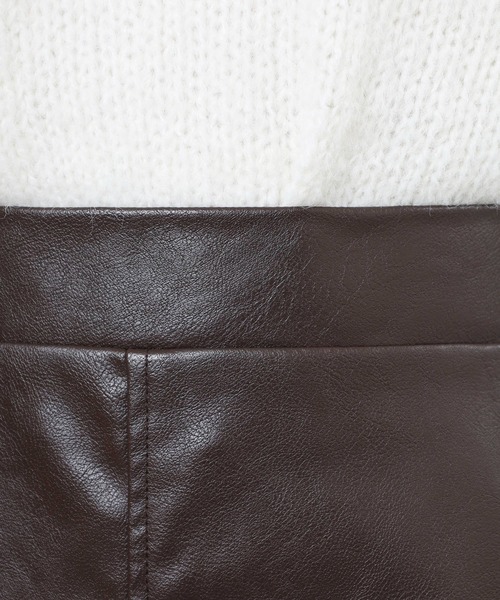 スカート フェイクレザー切替スリットロングスカート | FUNALIVE | 20