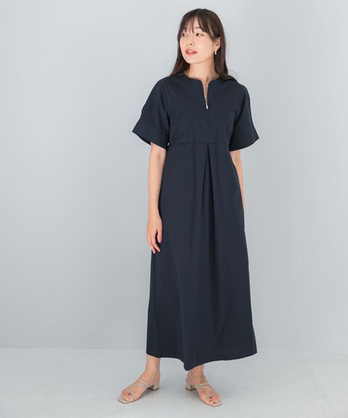 「F by ROSSO」 半袖ワンピース 38 ネイビー レディース_画像8