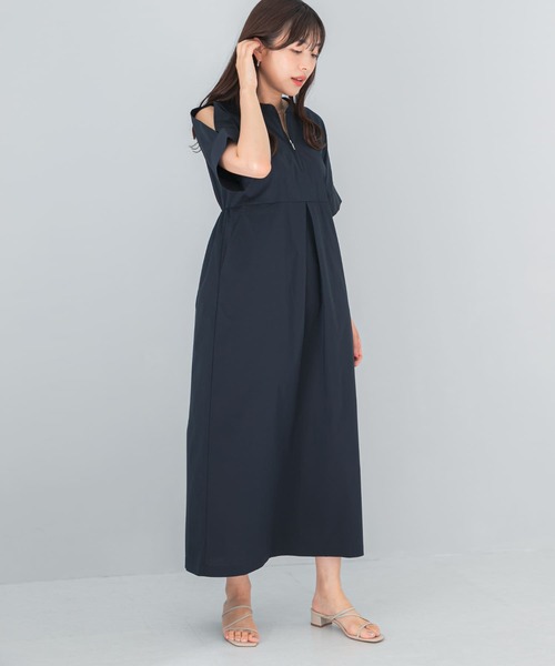 「F by ROSSO」 半袖ワンピース 38 ネイビー レディース_画像9