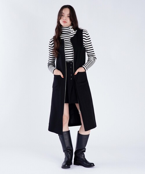 ☆美品☆「To b. by agnes b.」 のジャンパースカート To b. by agnes ワンピース 「Outlet」フロントジッパー ロング