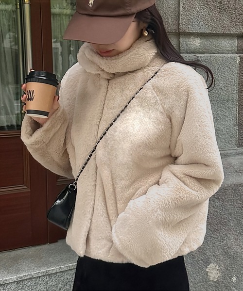 JUNOAH（ジュノア） コート アウター 2wayフェイクファーコート