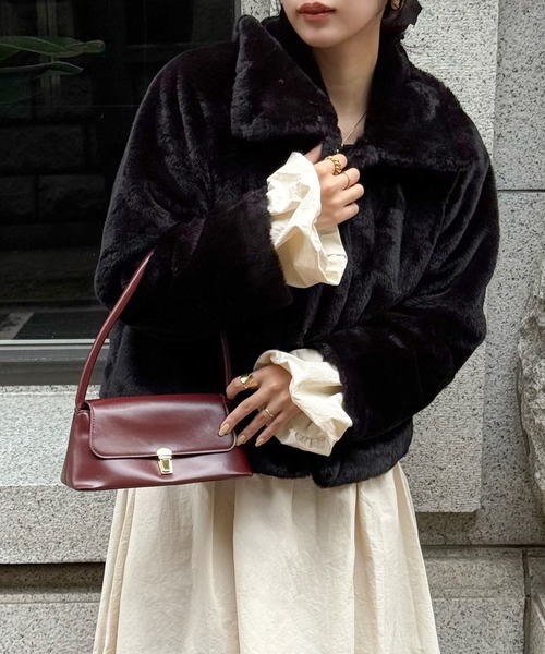 JUNOAH（ジュノア） コート アウター 2wayフェイクファーコート