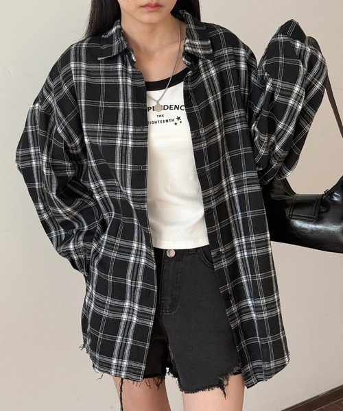 DOUBLE MAISON ベリーショートブラウス ギンガムチェック 黒 新品 