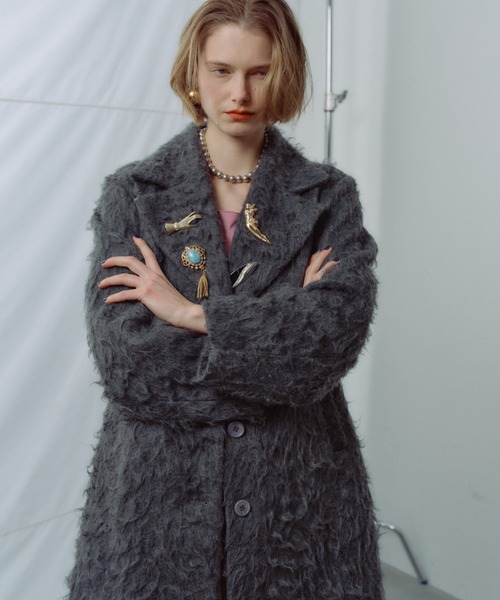 コート アウター Color shaggy coat / カラーシャギーコート