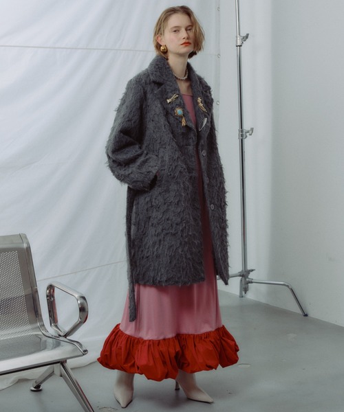 コート アウター Color shaggy coat / カラーシャギーコート