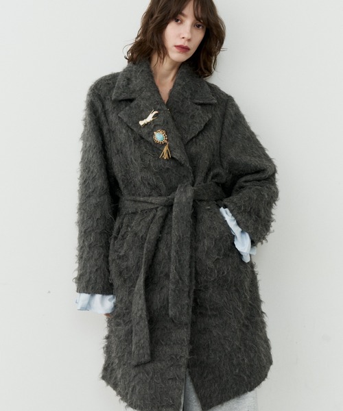 コート アウター Color shaggy coat / カラーシャギーコート
