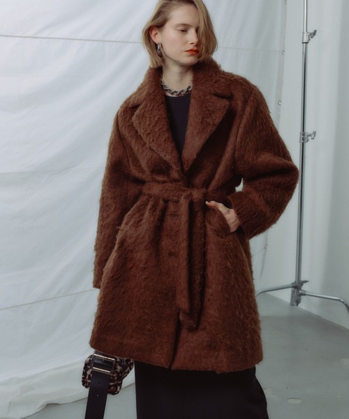 コート アウター Color shaggy coat / カラーシャギーコート