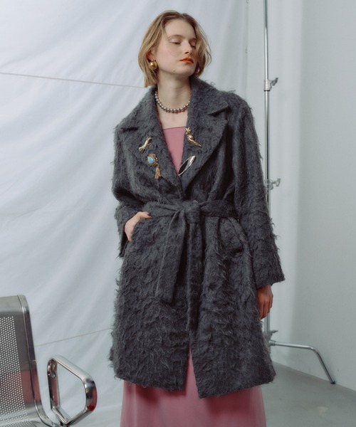 コート アウター Color shaggy coat / カラーシャギーコート