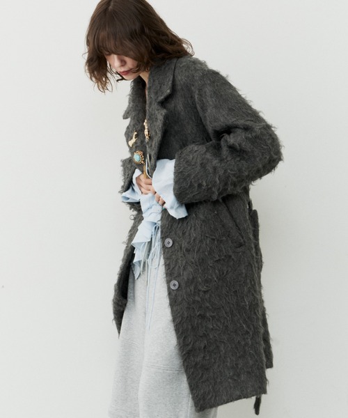 コート アウター Color shaggy coat / カラーシャギーコート