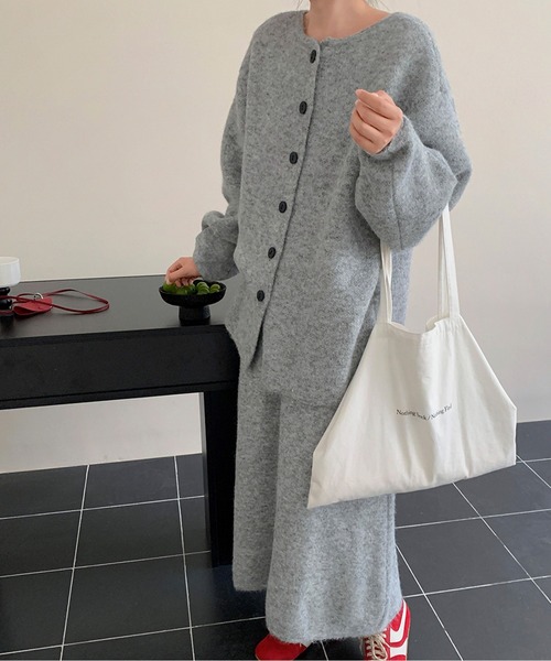 カーディガン セットアップ 2Wayニットトップス＆ロングスカート