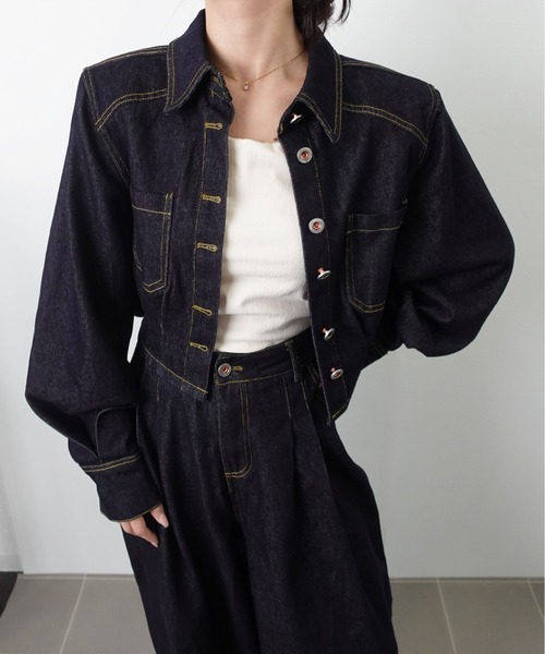 セットアップ 「SETUP」バックデザイン タックワイドデニムセットアップ レディース | unnu | 18