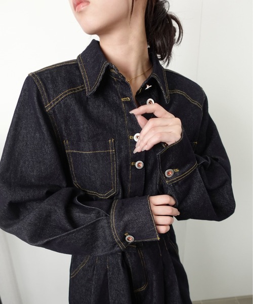 セットアップ 「SETUP」バックデザイン タックワイドデニムセットアップ レディース | unnu | 19