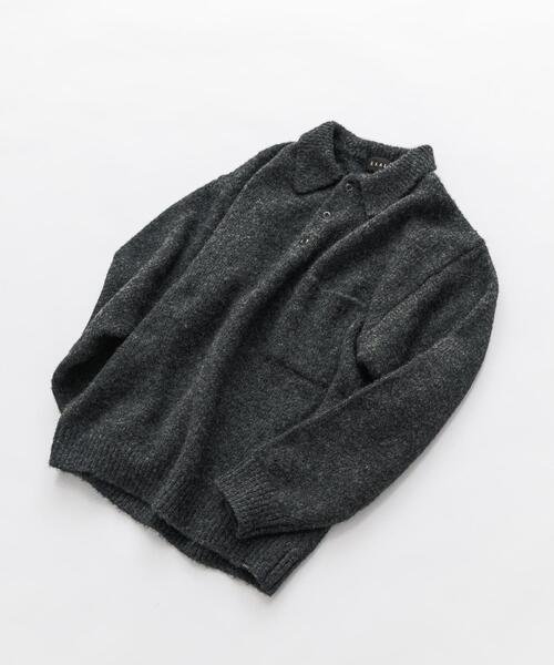 エカル（EKAL）/シャギーニットポロプルオーバー EKAL（エカル） セーター ニット シャギーニットポロプルオーバー