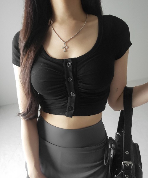 「me+em select」 半袖カットソー FREE グレー レディース_画像3