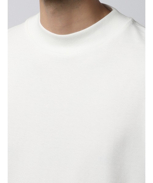 tシャツ オフィT 長袖Tシャツ モックネック ウォッシャブル プレー