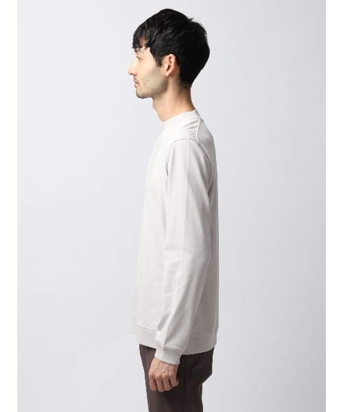 tシャツ オフィT 長袖Tシャツ モックネック ウォッシャブル プレー