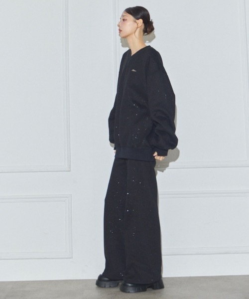 Lallana ラメココVネックスウェット Mサイズ 黒 Lallana ラメココVネックスウェット Mサイズ 黒 Lallana トレーナー